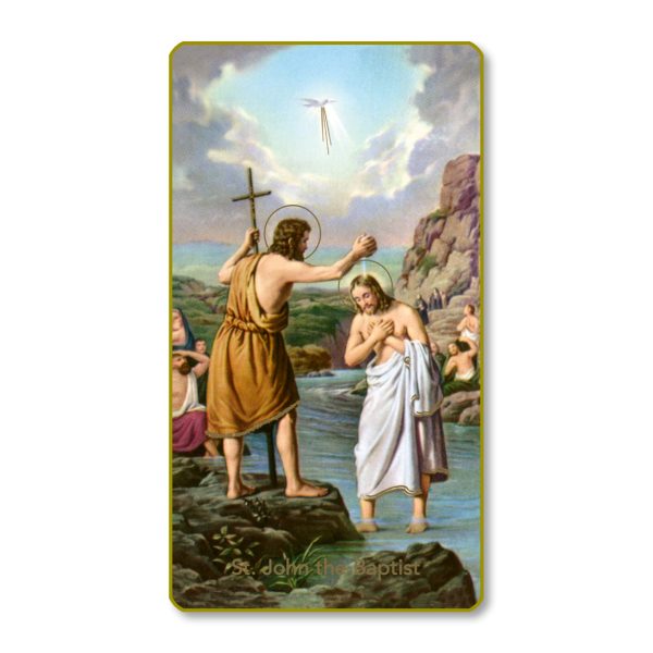 Saint John the Baptist Gold Edge Blank Paper Prayer Card (pack of 100)