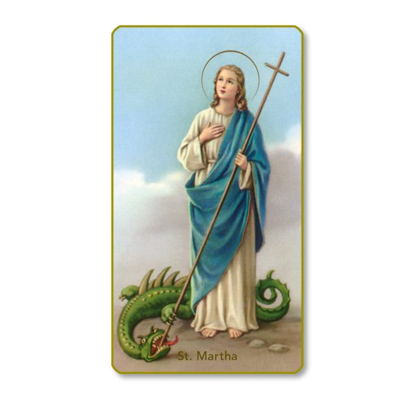Saint Martha Gold Edge Blank Paper Prayer Card (pack of 100)