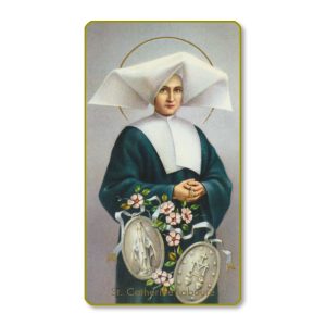 Saint Catherine Laboure Gold Edge Blank Paper Prayer Card (pack of 100)