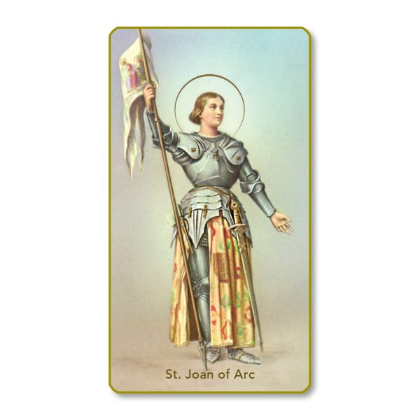 Saint Joan of Arc Gold Edge Blank Paper Prayer Card (pack of 100)