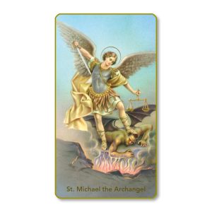Saint Michael the Archangel Gold Edge Blank Paper Prayer Card (pack of 100)