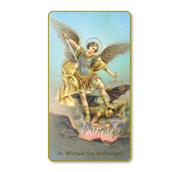 Saint Michael the Archangel Gold Edge Blank Paper Prayer Card (pack of 100)