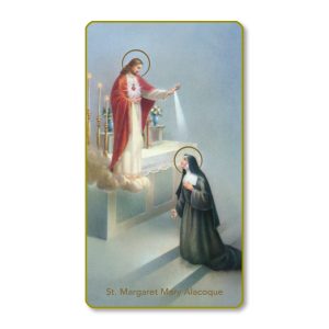 Saint Margaret Mary Alacoque Gold Edge Blank Paper Prayer Card (pack of 100)