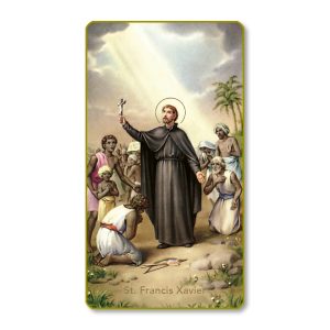 Saint Francis Xavier Gold Edge Blank Paper Prayer Card (pack of 100)
