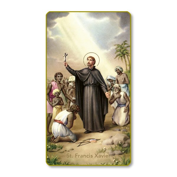 Saint Francis Xavier Gold Edge Blank Paper Prayer Card (pack of 100)