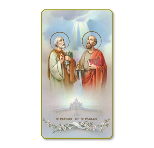 Saints Peter and Paul Gold Edge Blank Paper Prayer Card (pack of 100)