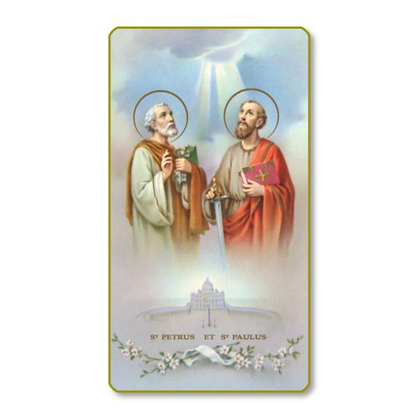 Saints Peter and Paul Gold Edge Blank Paper Prayer Card (pack of 100)