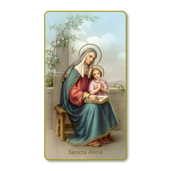 Saint Anne Gold Edge Blank Paper Prayer Card (pack of 100)