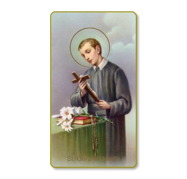 Saint Gerard Majella Gold Edge Blank Paper Prayer Card (pack of 100)