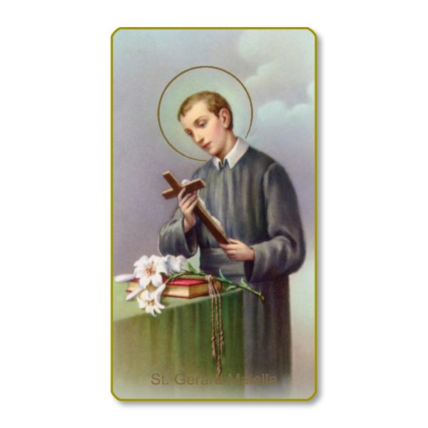 Saint Gerard Majella Gold Edge Blank Paper Prayer Card (pack of 100)
