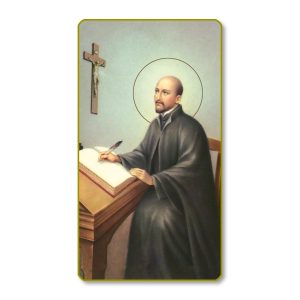 Saint Ignatius of Loyola Gold Edge Blank Paper Prayer Card (pack of 100)