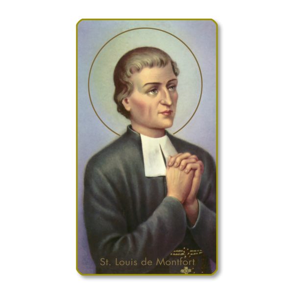 Saint Louis De Montfort Gold Edge Blank Paper Prayer Card (pack of 100)