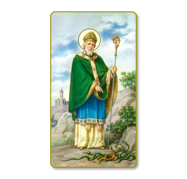 Saint Patrick Gold Edge Blank Paper Prayer Card (pack of 100)