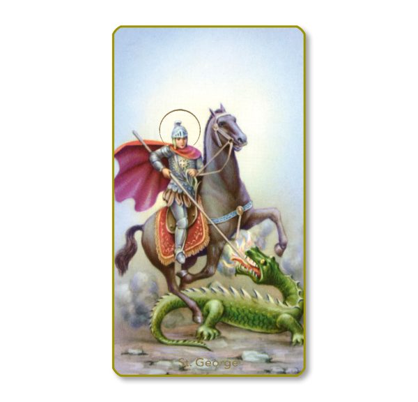 Saint George Gold Edge Blank Paper Prayer Card (pack of 100)