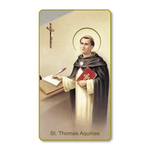 Saint Thomas Aquinas Gold Edge Blank Paper Prayer Card (pack of 100)