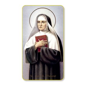 Saint Joan A Thouret Gold Edge Blank Paper Prayer Card (pack of 100)
