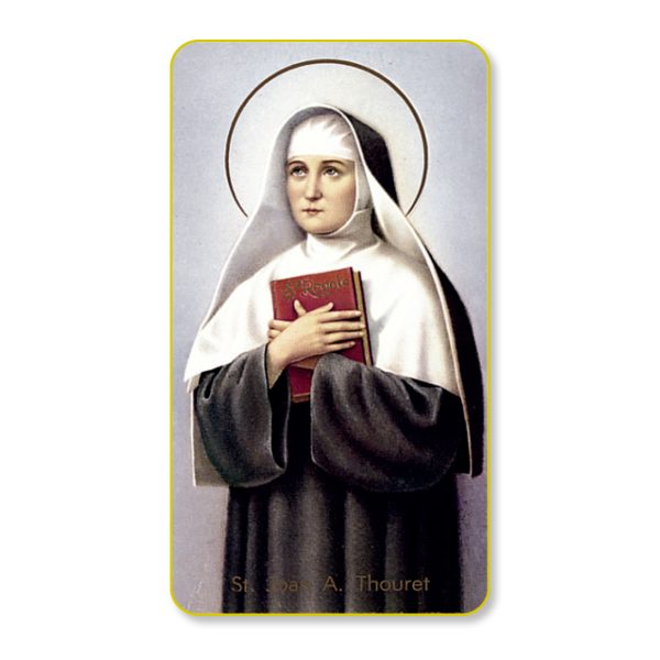 Saint Joan A Thouret Gold Edge Blank Paper Prayer Card (pack of 100)