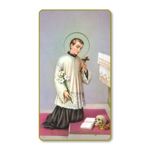 Saint Aloysius Gonzaga Gold Edge Blank Paper Prayer Card (pack of 100)