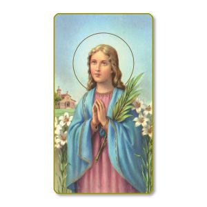 Saint Maria Goretti Gold Edge Blank Paper Prayer Card (pack of 100)