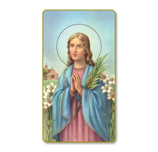 Saint Maria Goretti Gold Edge Blank Paper Prayer Card (pack of 100)