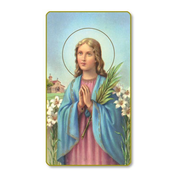 Saint Maria Goretti Gold Edge Blank Paper Prayer Card (pack of 100)