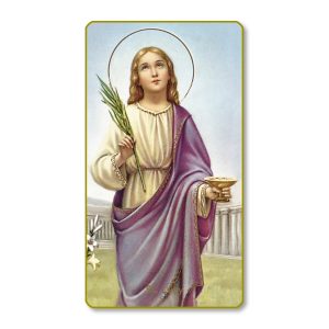 Saint Lucy Gold Edge Blank Paper Prayer Card (pack of 100)