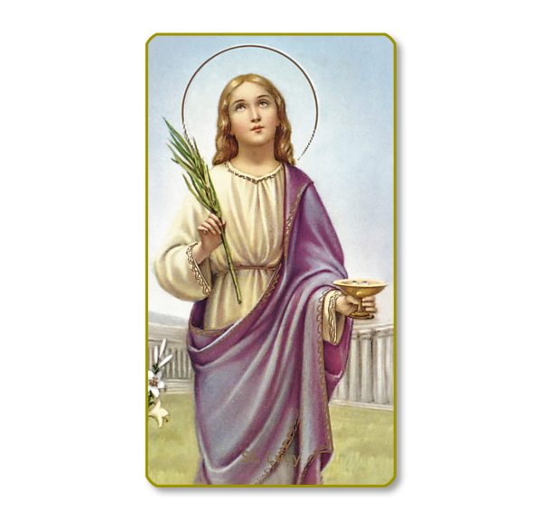 Saint Lucy Gold Edge Blank Paper Prayer Card (pack of 100)