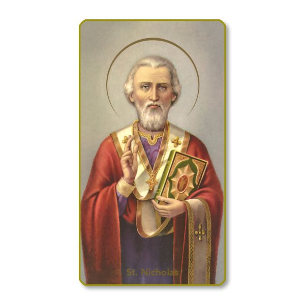 Saint Nicholas Gold Edge Blank Paper Prayer Card (pack of 100)