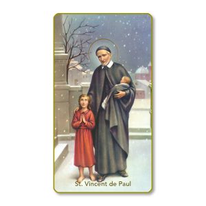 Saint Vincent De Paul Gold Edge Blank Paper Prayer Card (pack of 100)