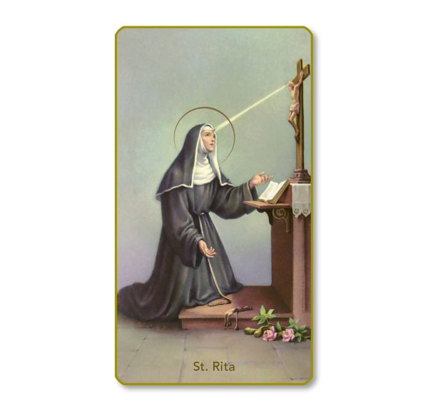 Saint Rita Gold Edge Blank Paper Prayer Card (pack of 100)