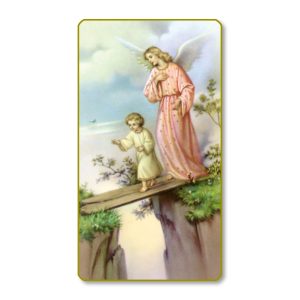 Guardian Angel Gold Edge Blank Paper Prayer Card (pack of 100)