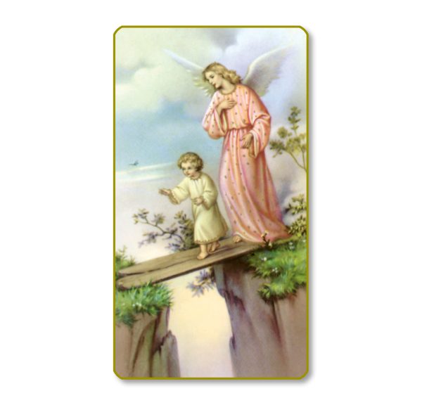 Guardian Angel Gold Edge Blank Paper Prayer Card (pack of 100)