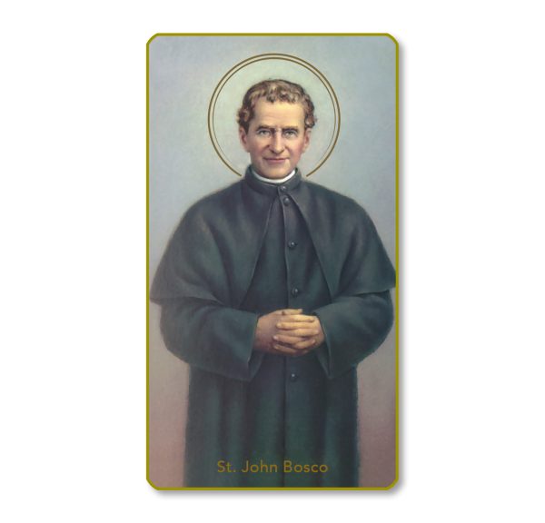 Saint John Bosco Gold Edge Blank Paper Prayer Card (pack of 100)