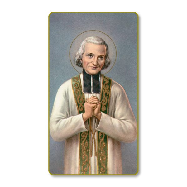 Saint John Mary Vianney Gold Edge Blank Paper Prayer Card (pack of 100)