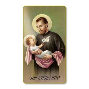 Saint Gaetamo Gold Edge Blank Paper Prayer Card (pack of 100)