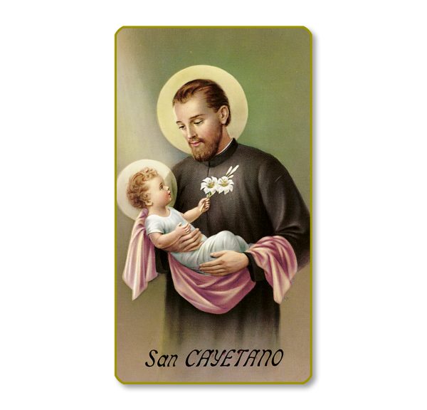 Saint Gaetamo Gold Edge Blank Paper Prayer Card (pack of 100)