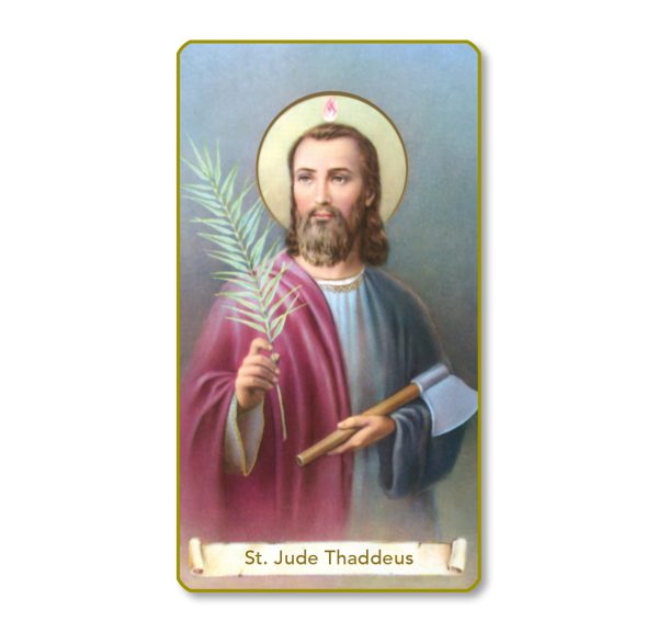 Saint Jude Thaddeus Gold Edge Blank Paper Prayer Card (pack of 100)