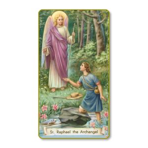Saint Raphael the Archangel Gold Edge Blank Paper Prayer Card (pack of 100)