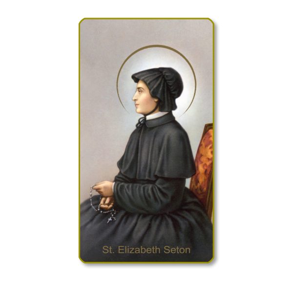 St Elizabeth Seton Gold Edge Blank Paper Prayer Card (pack of 100)