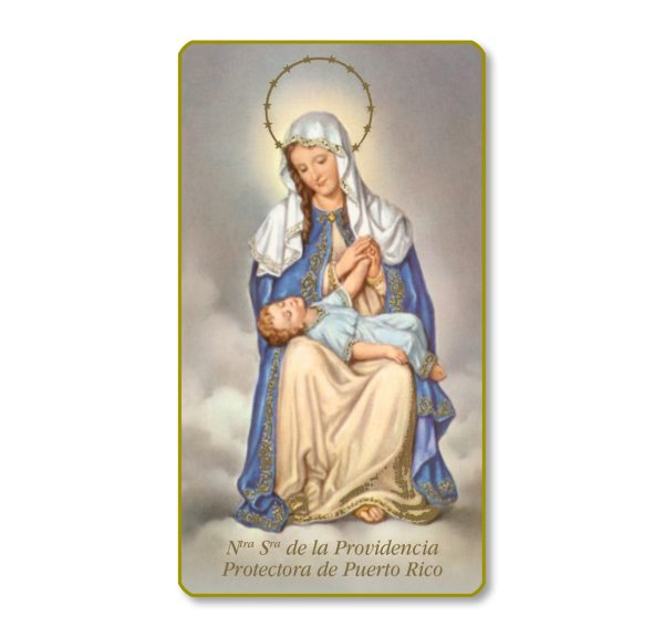 Our Lady of Providencia Gold Edge Blank Paper Prayer Card (pack of 100)
