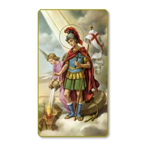 Saint Florian Gold Edge Blank Paper Prayer Card (pack of 100)