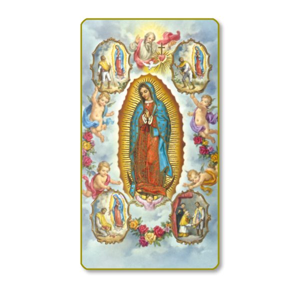 Our Lady of Guadalupe with Vision Gold Edge Blank Paper Prayer Card (pack of 100)