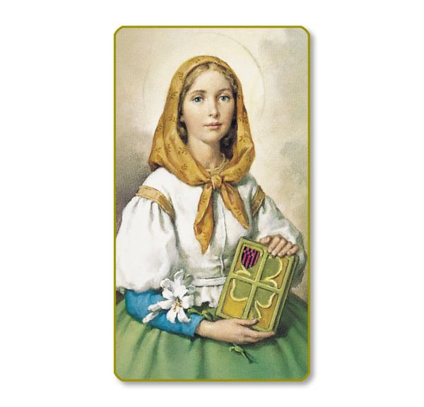 Saint Dymphna Gold Edge Blank Paper Prayer Card (pack of 100)
