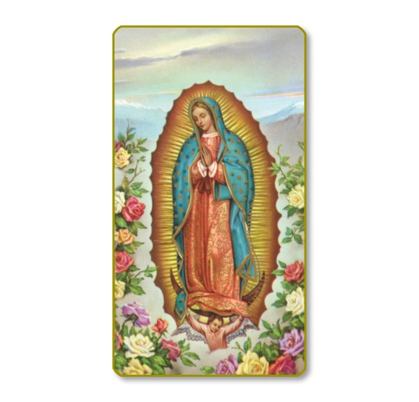 Our Lady of Guadalupe Gold Edge Blank Paper Prayer Card (pack of 100)