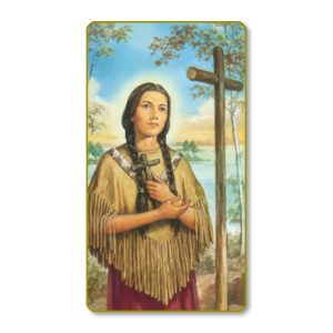 Kateri Tekakwitha Gold Edge Blank Paper Prayer Card (pack of 100)