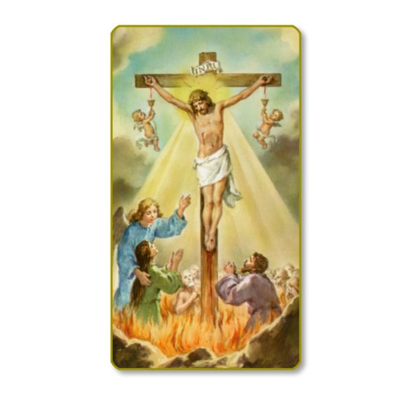 Crucifixion Gold Edge Blank Paper Prayer Card (pack of 100)