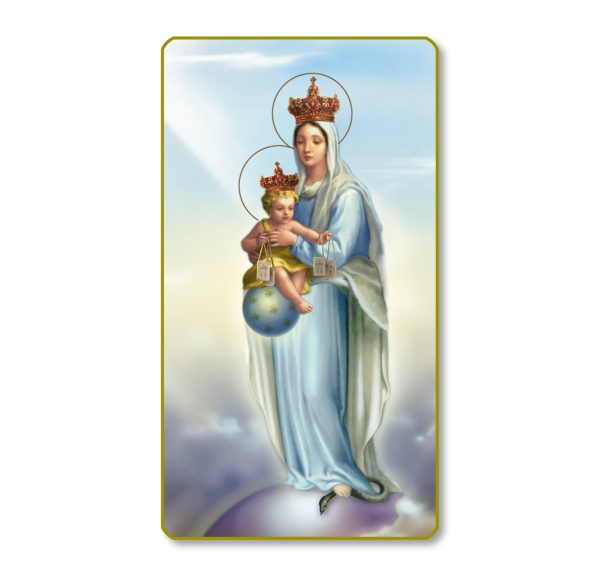 Our Lady of Victory Gold Edge Blank Paper Prayer Card (pack of 100)