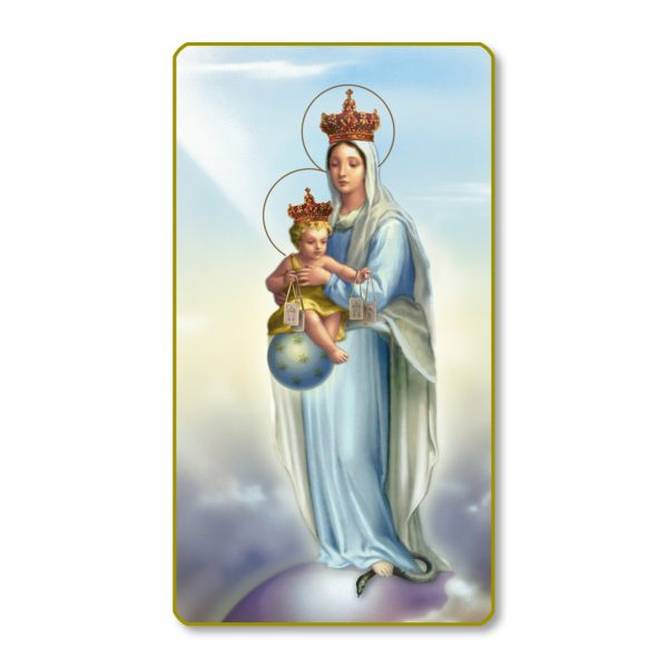 Our Lady of Victory Gold Edge Blank Paper Prayer Card (pack of 100)