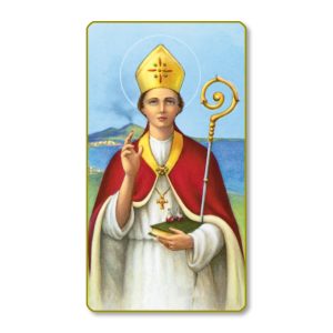 Saint Gennaro Gold Edge Blank Paper Prayer Card (pack of 100)