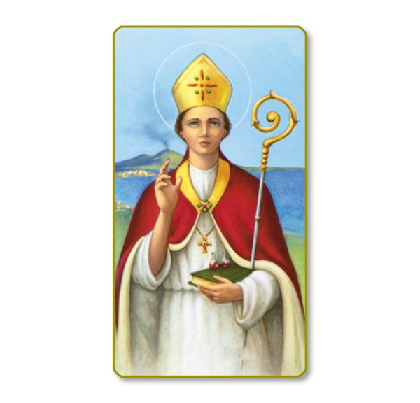 Saint Gennaro Gold Edge Blank Paper Prayer Card (pack of 100)